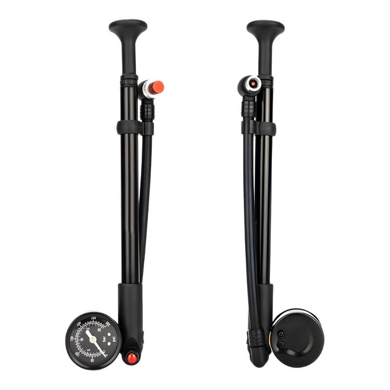 Portable Mountain Bike Shock Pumps 300PSI High Pressure Bike Tire Pumps for Fork & Rear Suspension Shock Absorbers