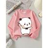 European Sizes Kids' Crewneck Sweatshirt Cute Panda Holding Candy Stripe  , Sportswear And Casual Wear, Soft And Comfortable