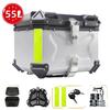 Motorcycle Helmet Box, Aluminum Alloy, Waterproof Design, 55L Silver