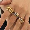 Stainless Steel Stackable Plain Band Rings, High-Grade Linked Finger Women As Daily Gifts Rings