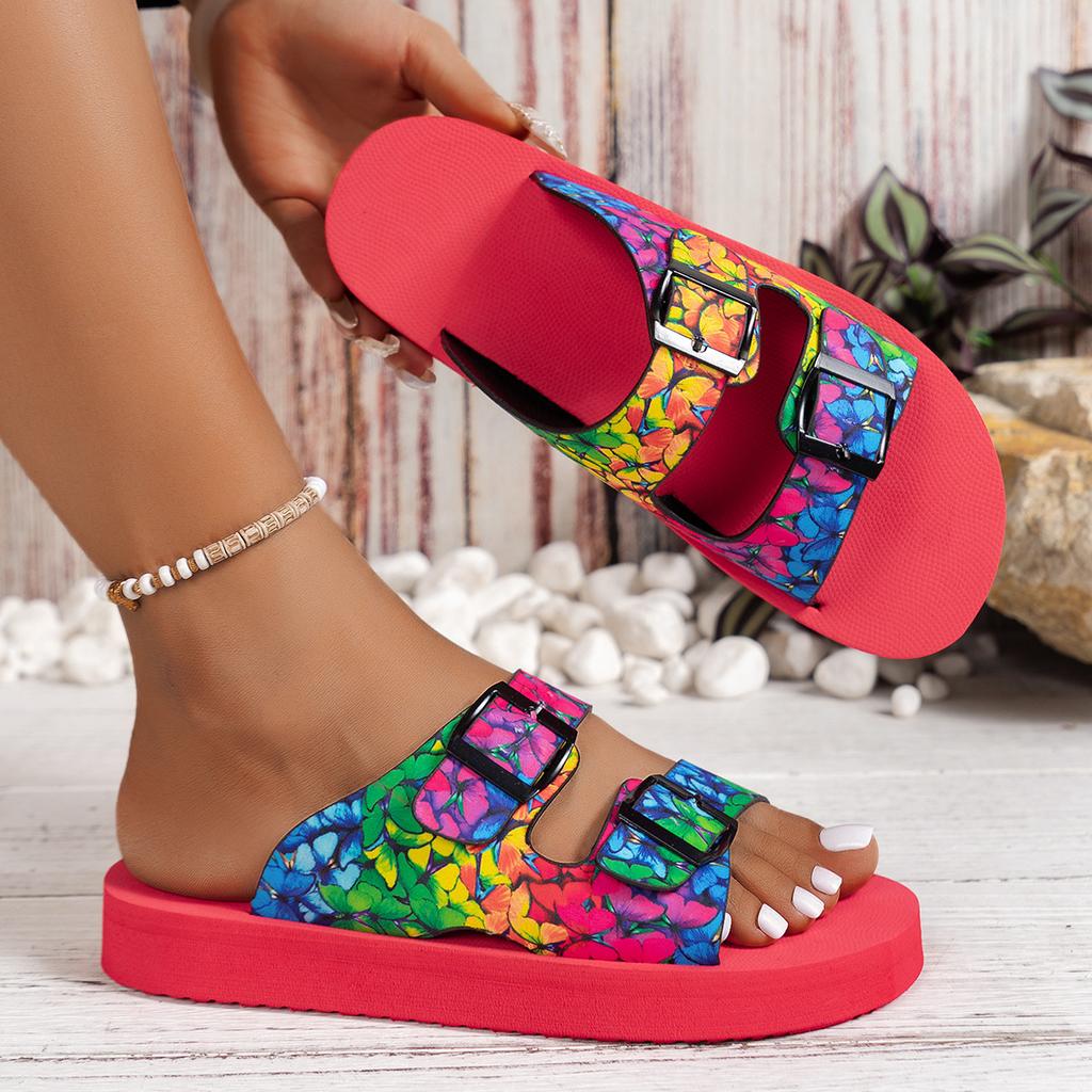 Women's Summer Flat Sandals, Ethnic Style Anti Slip Fashionable Shoe Sets, Casual Outdoor Beach Shoes