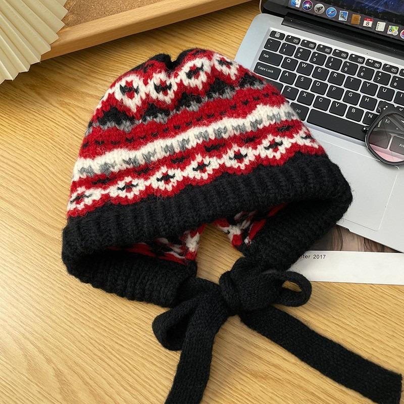 Knitted Hat Children's Winter Retro Hat Bag Hat Warm Ear Protector Wool Hat