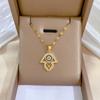 Palm Eyes Light Luxury Banquet Wedding Necklace Women'S Versatile Collarbone Chain Titanium Steel Chain