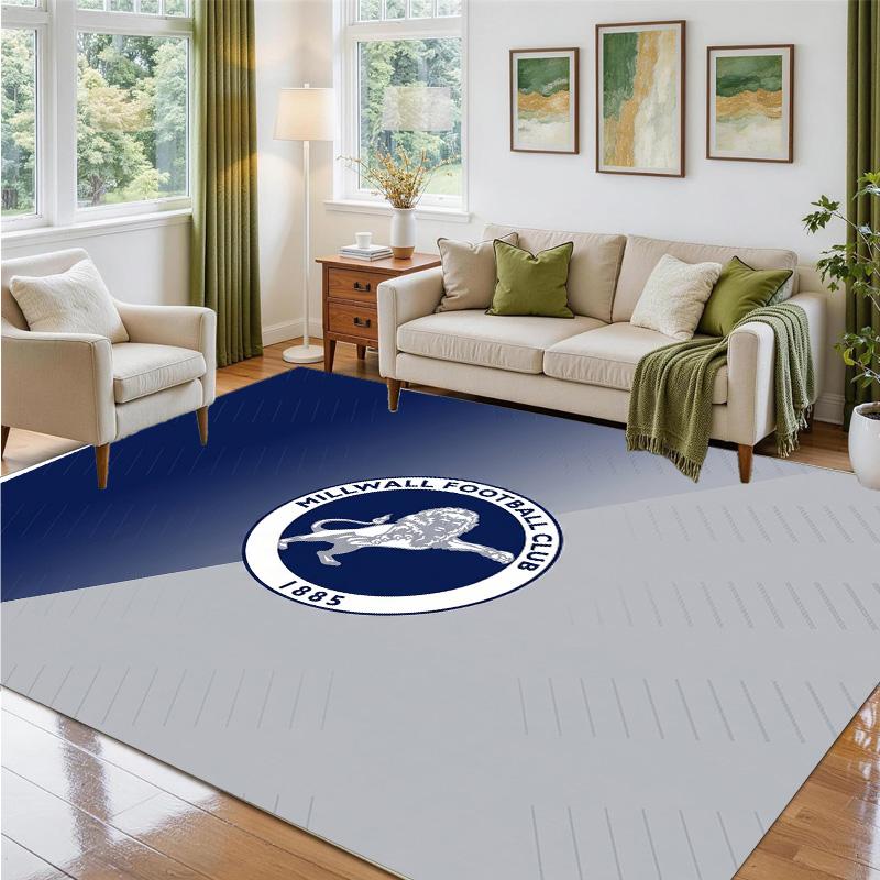 Millwall Voetbal Design Kristalfluweel Tapijt Zacht Decoratief Matje voor Slaapkamer Entree