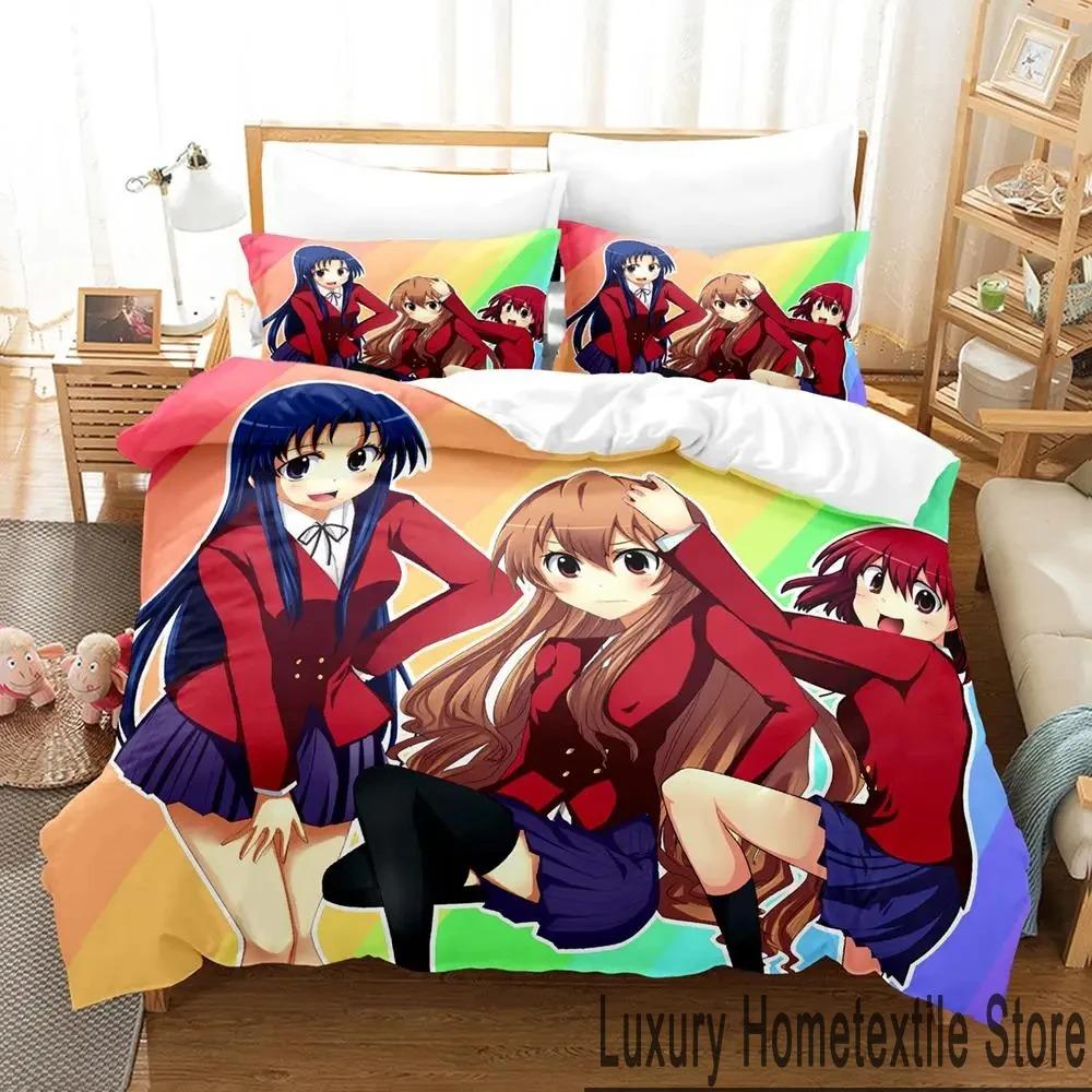 Anime Toradora TIGER DRAGON Bedding Set Boys Girls Twin Queen King Size Duvet Cover Pillowcase Bed Boys Adult Home Textileextile