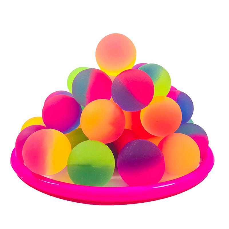 1Pcs Children Colored Boy Bouncing Ball Rubber Kids Sport Games Elastic Jumping Balls 25Mm Bicolor Elastic Ball Toy