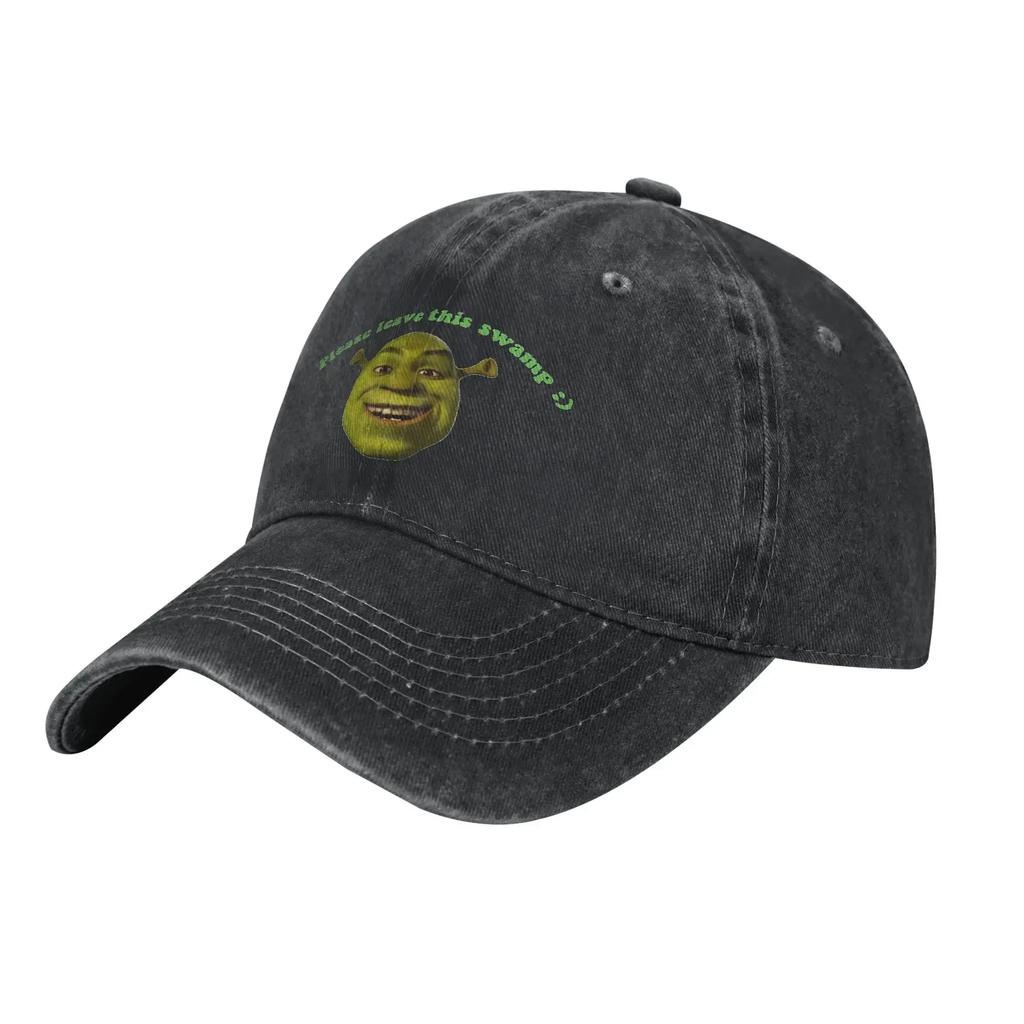 Shrek Unisex Style Baseball Caps Shreks Cartoon Distressed Denim Caps Hat Casual Outdoor Activities Unstructured Soft Headwear