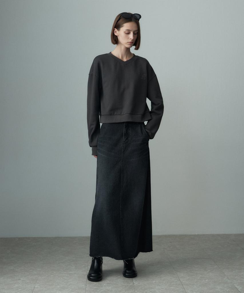 Rie Maxi Washing Denim Skirt