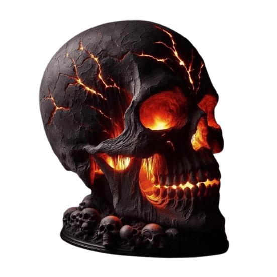 Skull Desk Lamp Gothic Magma Skull Lamp Spooky LED Human Skull Desk