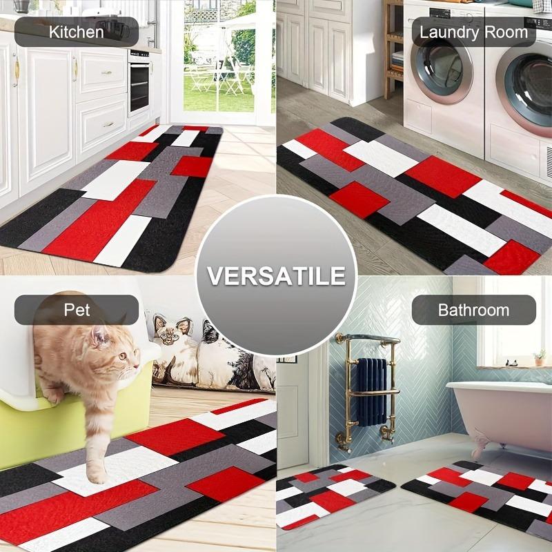 1PC Scandinavian Patriotism Kitchen Rug Non-Slip Door Mat Pop Design Bathroom Rug Bath Mat Carpet for Home Sink Laundry Decor