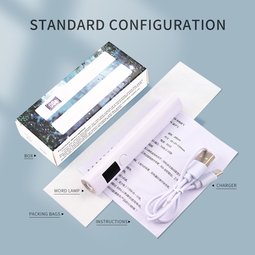 1 buc. Lampă portabilă pentru unghii LED, reîncărcabilă, cu întărire rapidă, lumină UV portabilă pentru unghii Uscător de unghii USB cu ecran LED Instrumente pentru arta unghiilor