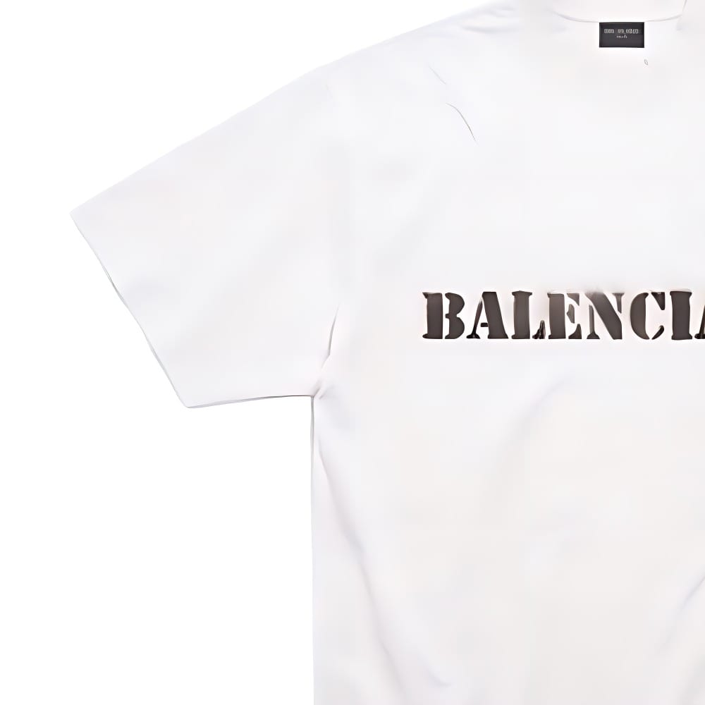 Balenciaga SS24 Tričko Volný střih Pánské Bílé 764235TQVA33307