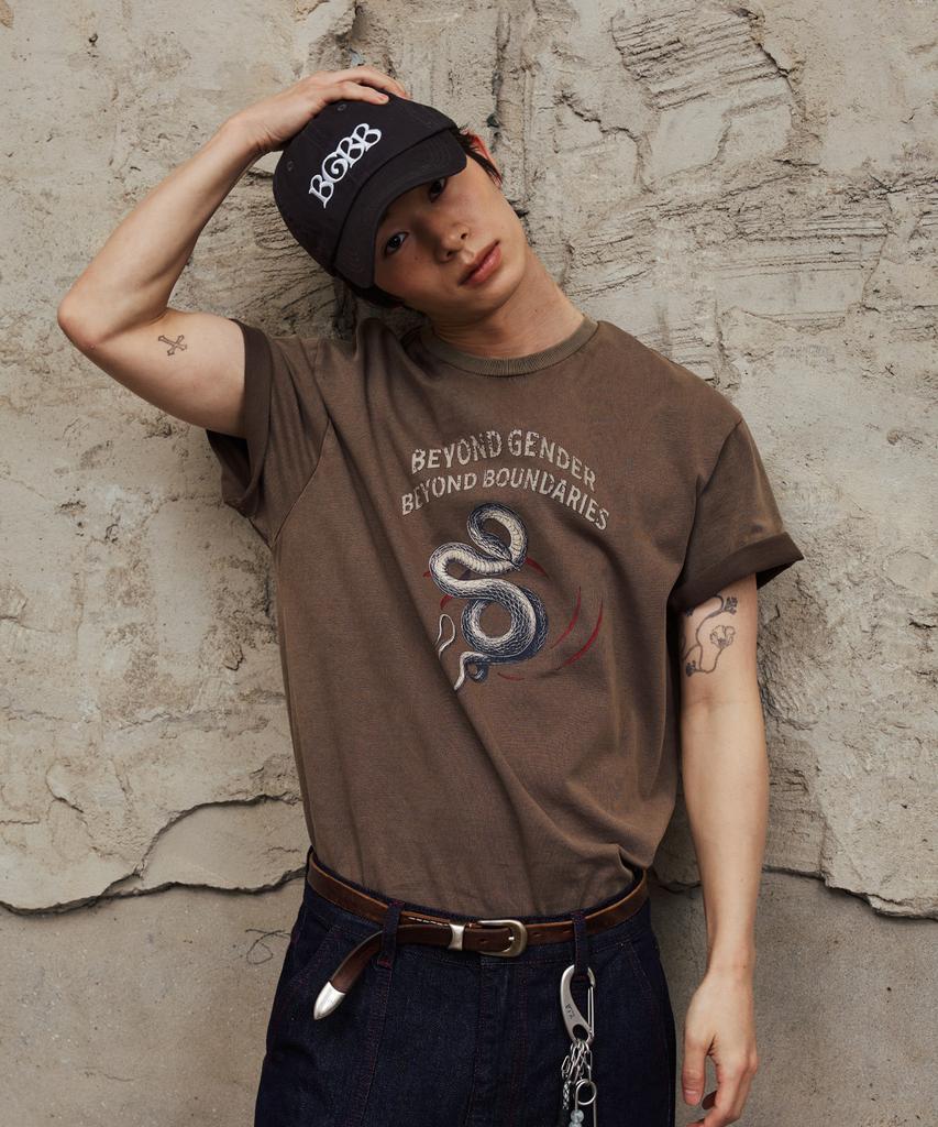 VETEZE Bgbb Snake Garment Dyed Half T (Brown)