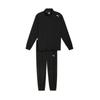 Fashion Trend Full Zip Top Comfortable Versatile Solid Color Casual Sports Suit Men Tops Black 526371-01