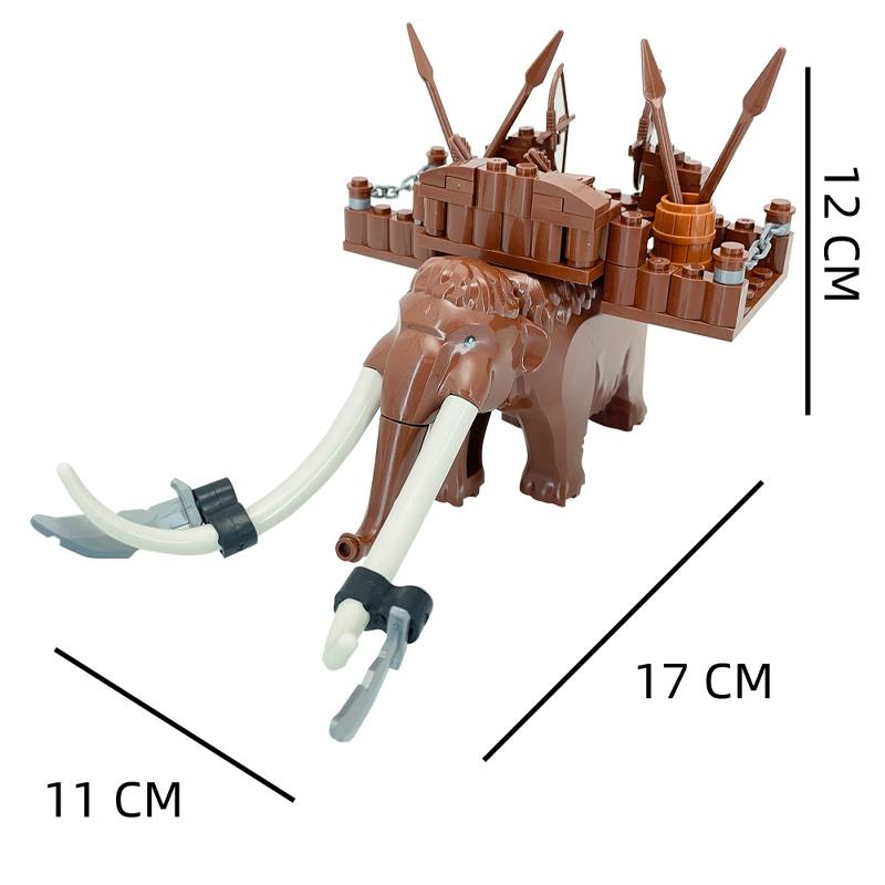 MOC Medieval Castle Orc Soldiers Figures Wolf Chariot Mount Knights King Warrior Elephant Goat Building Blocks Bricks Toys Gifts