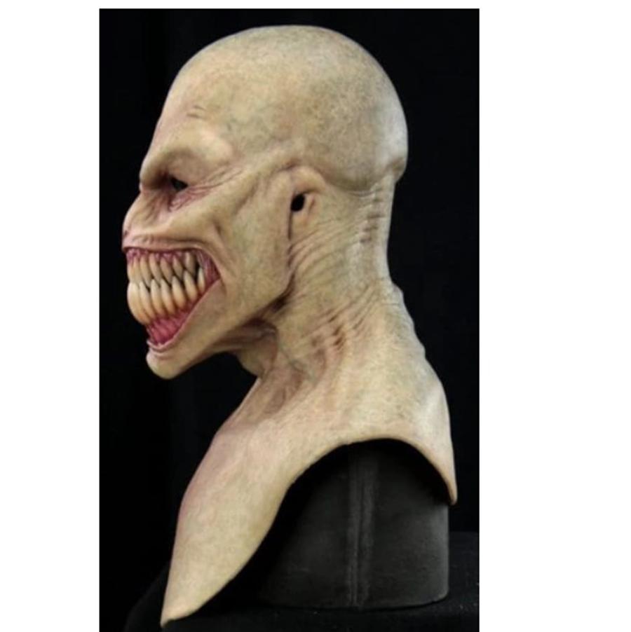 Gruselige Latex-Kopfbedeckung, Vollkopfmaske, Clown-Gesichtsbedeckung, Stalker-Teufel-Horror-Requisiten