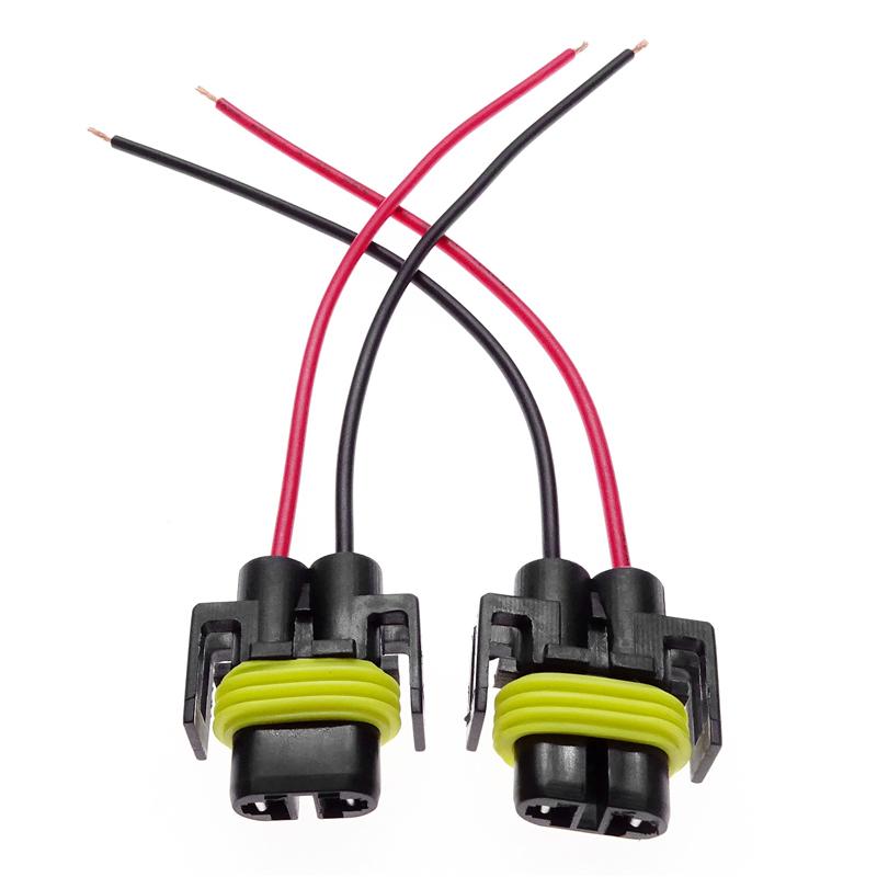 2 Pcs Car Headlight H8 H9 H11 Wire Connector Cable Plug Adapter Wiring Harness Small Line Fit For Fog Lamp Bulb Socket 12V