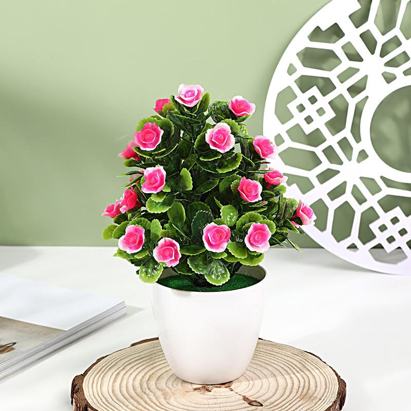 Artificial Hibiscus Flower 25pcs Miniature Potted Plants For Indoor Decor And Scene Setting
