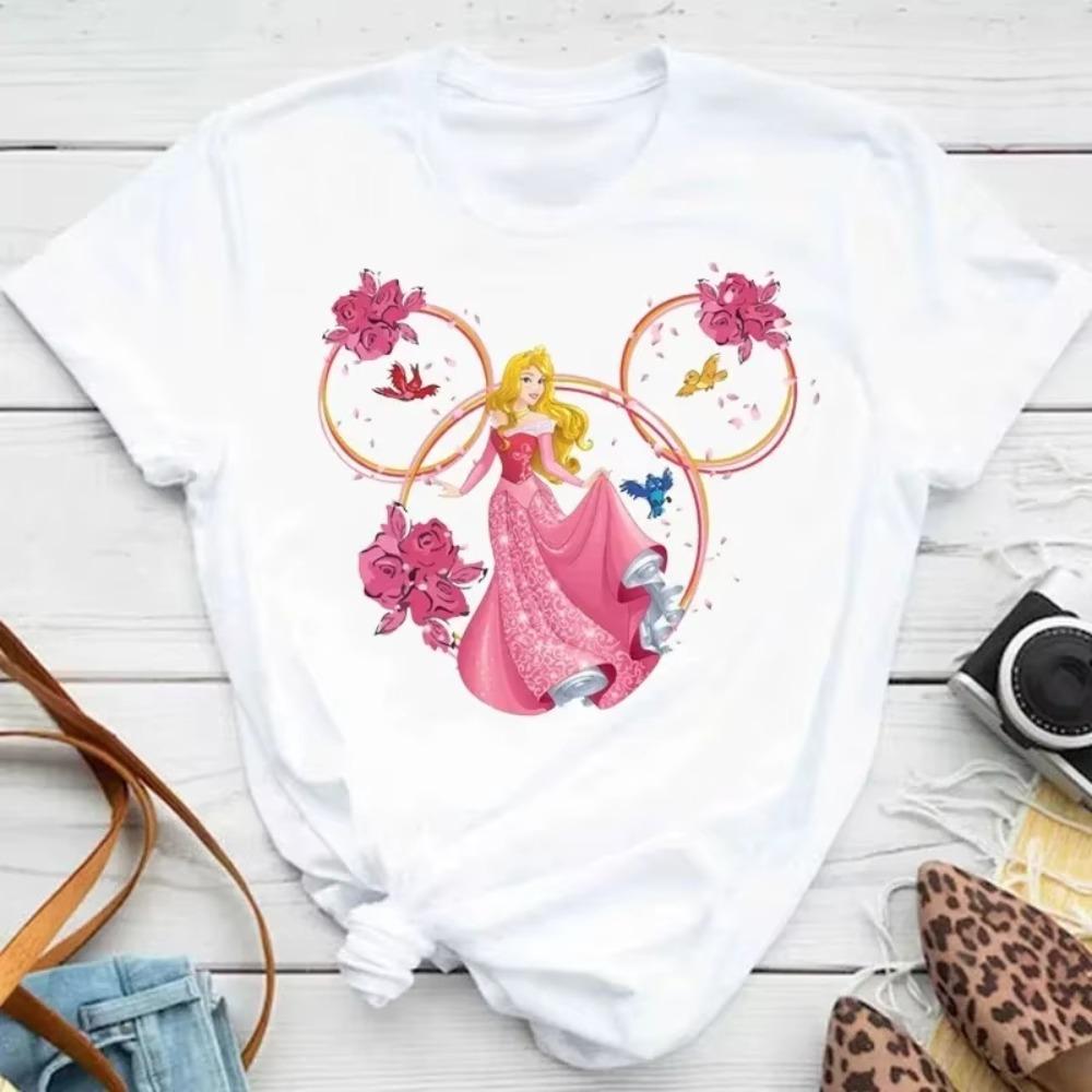 Princess Printed Tshirt Cute T Shirt Summer Women Casual Short Sleeved Streetwear Tshirts Harajuku Clothes