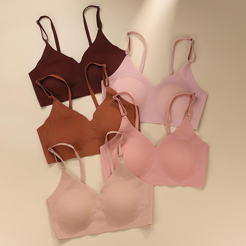 Seamless Bras for Woman Push Up Underwear Sleep Removable Padded Bralette One Piece Brassiere Wireless Comfort Intimate 16 Colors