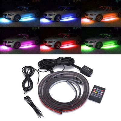 60cm 90cm 4Pcs Car Under Tune Underbody Remote Control LED Neon RGB Light Strip