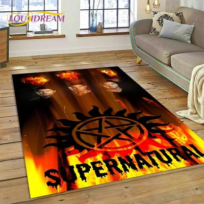 SPN Newest Supernatural Dean Sam 3D Carpet Rug for Bedroom Living Room Home Sofa Decoration,Children Game Large Decor Floor Mat