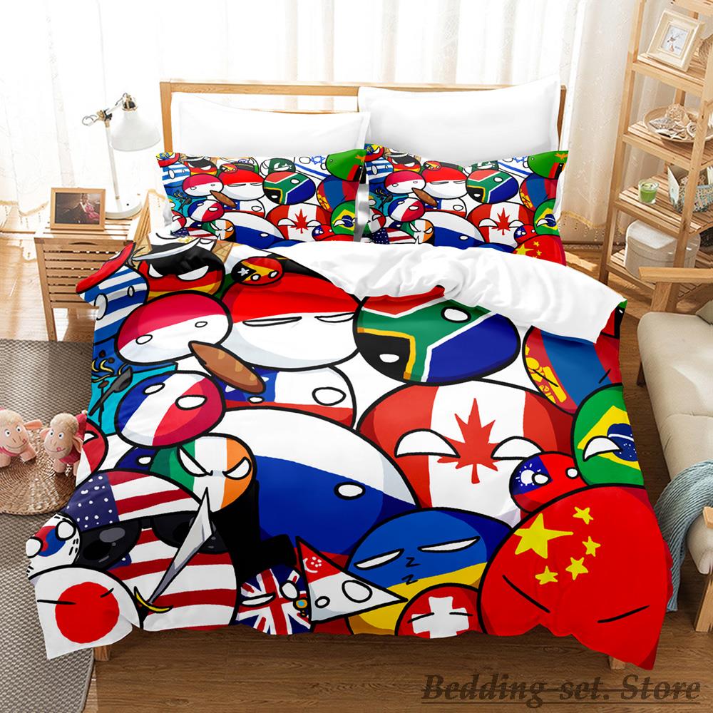 New Countryball Polandballs Bedding Set Single Twin Full Queen King Size Bed Set Aldult Kid Bedroom Duvetcover Sets Anime