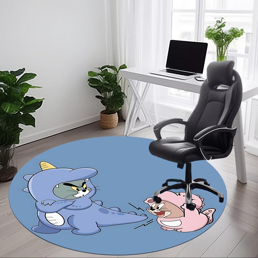 1pc Tom Jerry Office Round Area Rug,Bedroom Living Room Home Decor, Room Deco a1016146