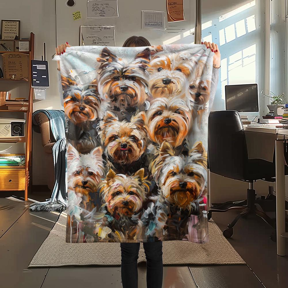 1Pc Rottweiler Dog Print Flannel Blanket, High quality Comfortable for All Seasons, Home Decor, Warmth and Comfort, Perfect for Christmas Gifts
