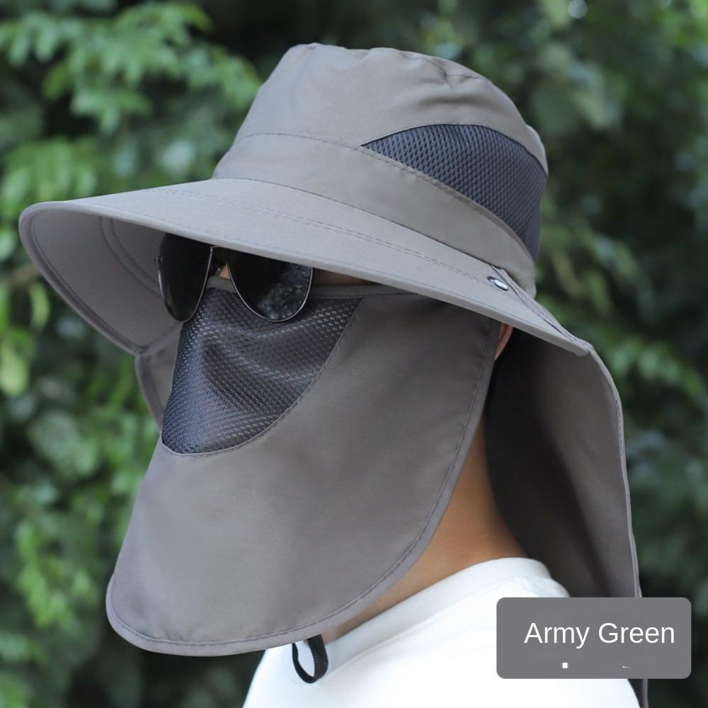 360 Degrees Protection Sun Hat Wide Brim Sunscreen and Shading Agricultural Work Hat Adjustable Protect Neck Beach Cap