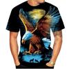 Summer 3D Digital Eagle Printed Tops Men Fashion Plus Size Short Sleeve T-shirt