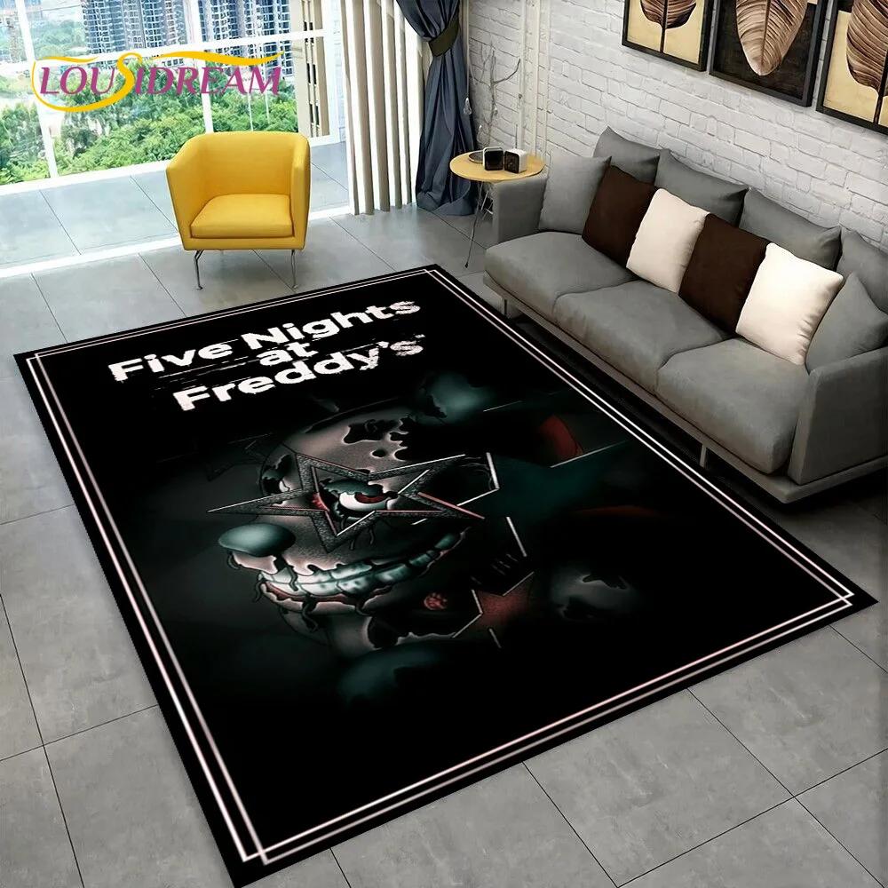 Tapis Tapis Freddy FNAF Jeu d'horreur pour la maison Salon Chambre à coucher Canapé Paillasson Décoration, Tapis pour aire de jeux pour enfants Tapis de sol antidérapant