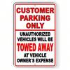 Tin Sign Wall Decor, Parking Only for Customers, Garage Decoration Metal Poster