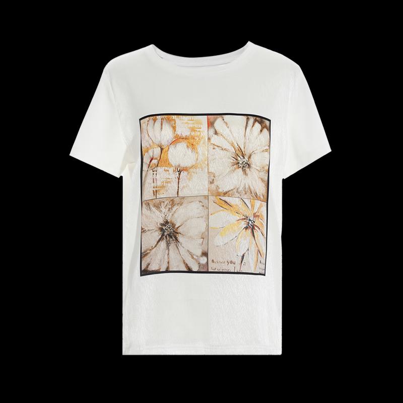 Tatu Damen T-Shirt mit geprägtem Blumenmuster