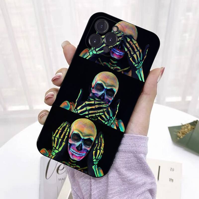 Capa de Celular Caveira de Terror Coque Para Iphone Xiaomi Mi Samsung Galaxy Redmi Note A S 11 12 13 14 15 22 23 24 5G Pro Plus Max Fe Ultra