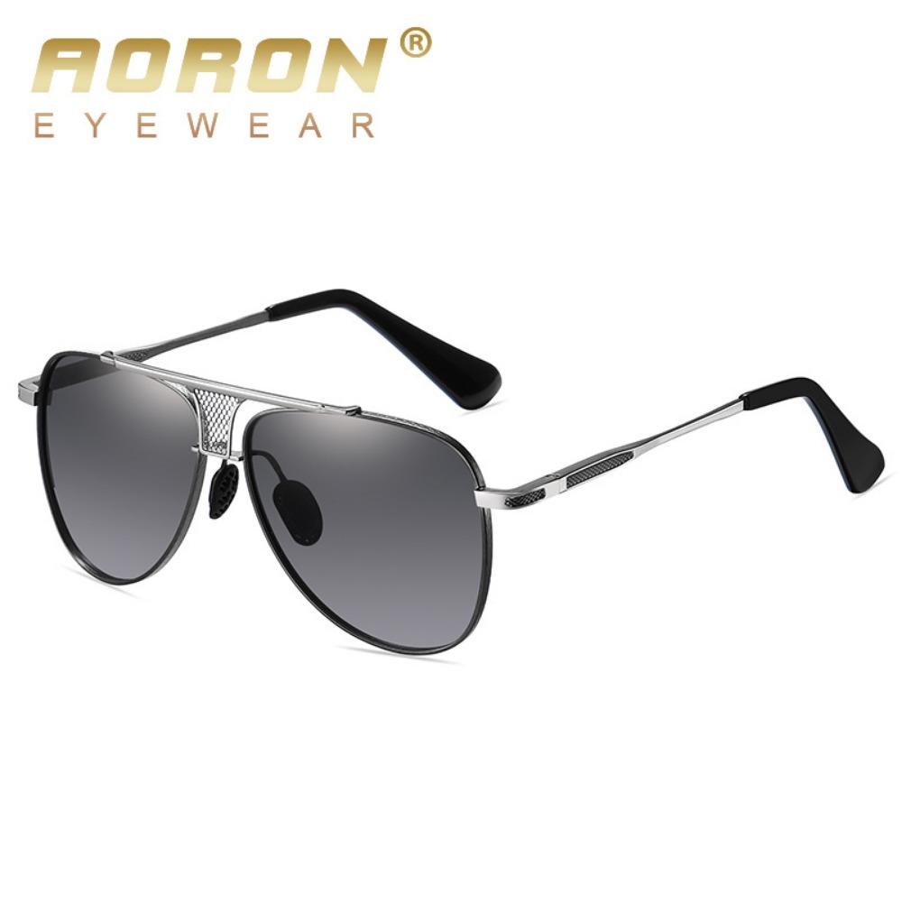 Aoron Gradual Change Sunglasses Men's Colorful Two-color Large Frame Sunglasses Fashion Metal Sunglasses