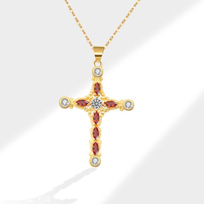 Fashionable Short Cross Choker Necklace Versatile Elegant Collarbone Chain Jewelry For Women Daily Wear