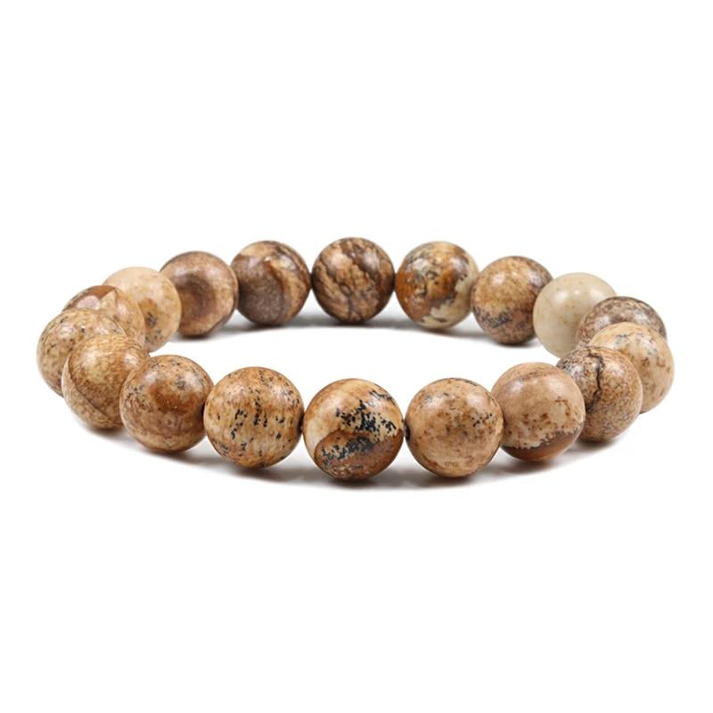 Bedelarmband Natuursteen Kralen 6/8/10mm Vulkanisch Lava Tijgeroog Kralen Elastische Armbanden Voor Mannen Vrouwen Sieraden pulsera hombre