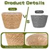 Haiabei 4Pcs Straw Woven Plant Basket Middle Premium Seagrass Planter Basket With Plastic Lining Natural Stylish Planter Baskets