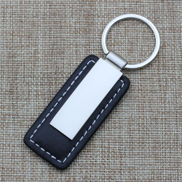 In Stock Genuine Leather Car Keychain and Metal Keyring Pendant - Ideal for Promotions and Gifts