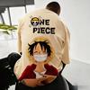 Bandai One Piece Luffy Print Shortsleeved Loose Mens and Womens Summer Commuting Breathable Sports Cotton Tshirt 2026