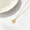 S925 Sterling Silver Diamond-Inlaid Round Pendant Necklace for Women - Retro European & American Hip Hop Clavicle Chain.