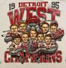 1995 NHL Detroit Red Wings T-shirt Champion Λευκό Unisex Όλα τα μεγέθη JJ5548