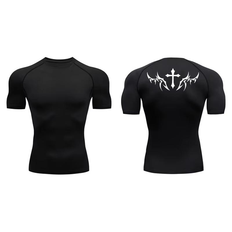 Compression Shirts for Men Short Sleeve Gym Workout Fitness Undershirts Quick Dry Athletic T-Shirt Top 10095
