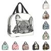 Franse Bulldog Puppy Gezicht Geïsoleerde Lunchtas voor Werk School Frenchie Herbruikbare Thermische Koeler Lunchbox Vrouwen Kinderen