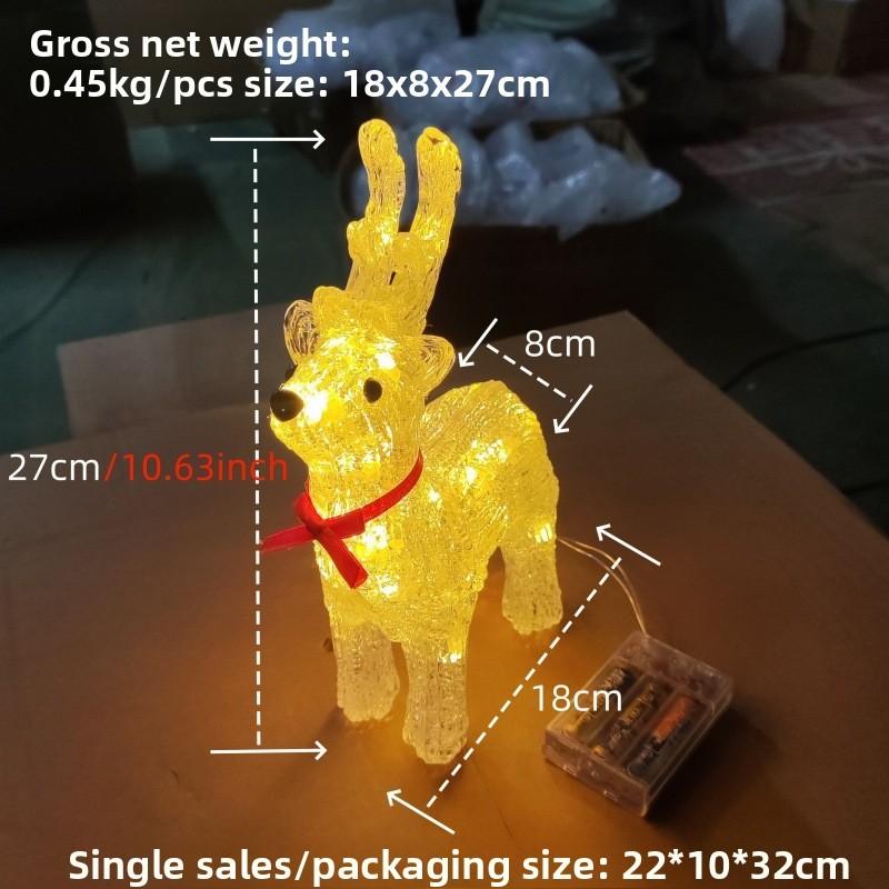 Reindeer Christmas Ornament Acrylic Sculpture With Waterproof Ip44 For Festive Decorations And Outdoor Use