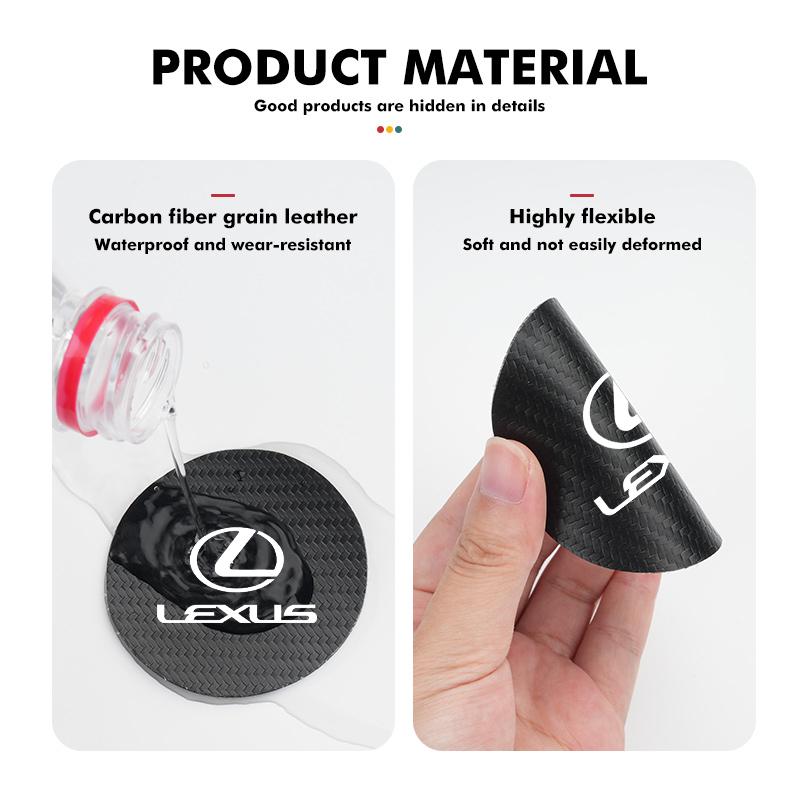 2026 Hot Interior Stickers 2Pcs Car Coaster Water Cup Anti-slip Pad Mat For Lexus UX250h RX450h RX300 GX470 CT200h RX400h NX300h MC1