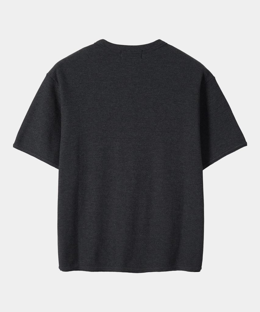 Dekkoloso Dima Cotton Henley Neck Short Sleeve T-Shirt [Charcoal]