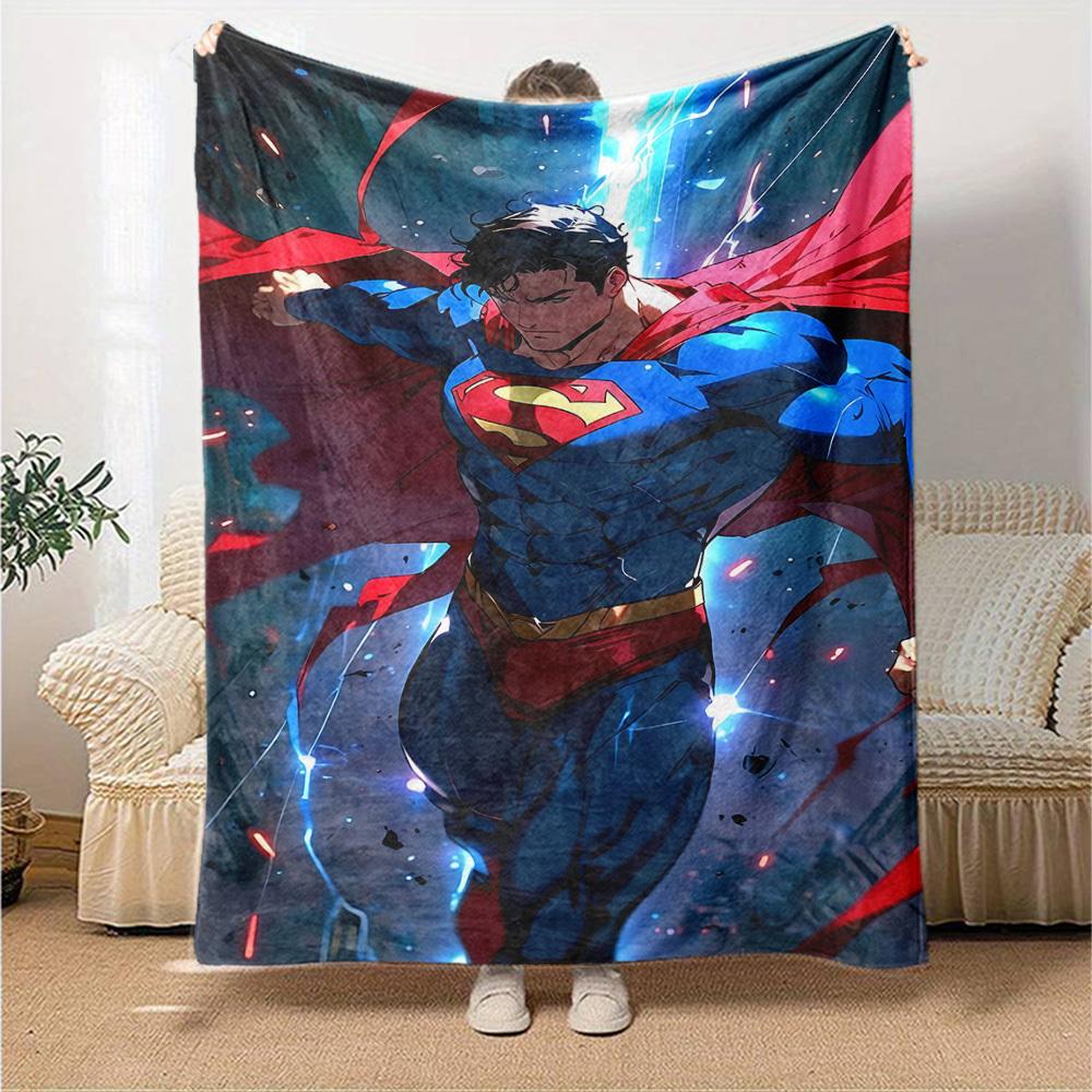 1pc Superman Flannel Blanket Soft Warm Throw for Home, Office, Travel, All-Season Cozy Bedding GiftL1084