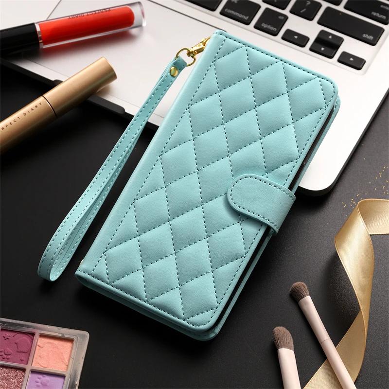 Checkered Leather Phone Case For Xiaomi Mi 15 Ultra 14T 13T 11T 12T Poco X7 M6 F5 X6 X5 X3 Pro 5G M5S Card Wallet Flip Cover